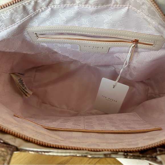 Ted Baker London Caiya Pink Splendour Jacquard Knot Shopper OS Rose Gold Tote - Picture 5 of 9